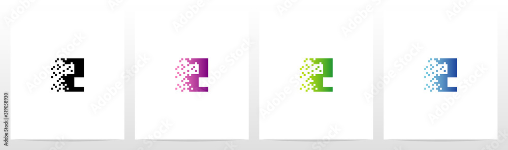 Obraz premium Pixel Eroded On Letter Logo Design Z