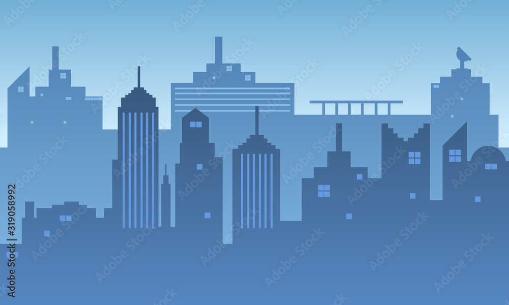 Obraz premium The background of the city with blue sky