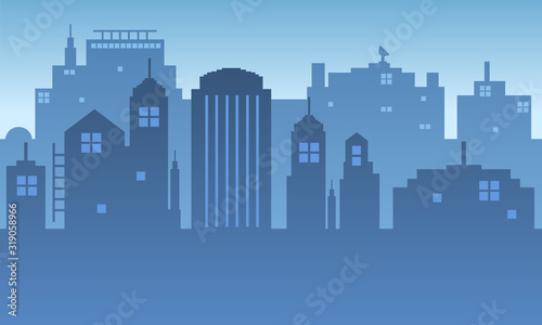 The background of the city in the morning atmosphere