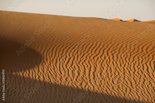 Closed up shot of sand texture at Dubai Desert