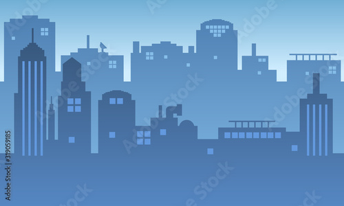 Urban background in on a sunny morning