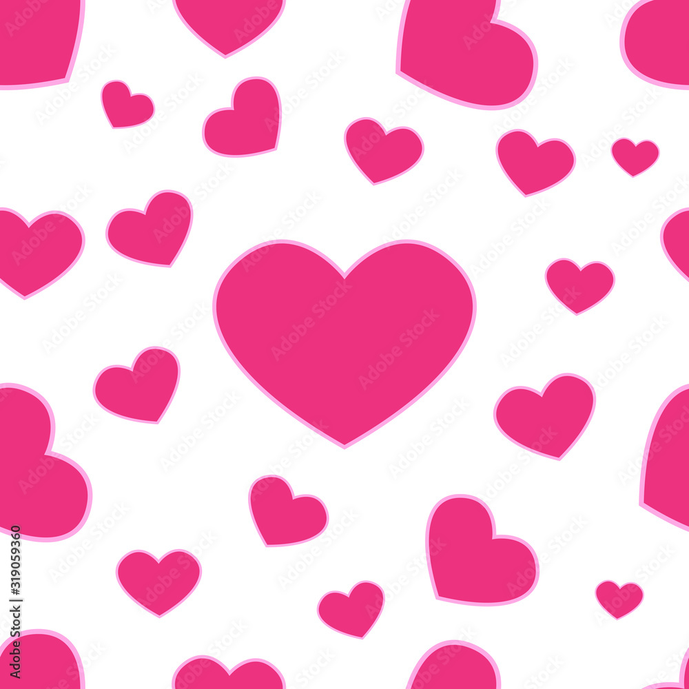 Vector Seamless geometric pattern with hearts. Velentines day illustration perfect for wallpaper, web page background,textile, greeting cards and wedding invitations