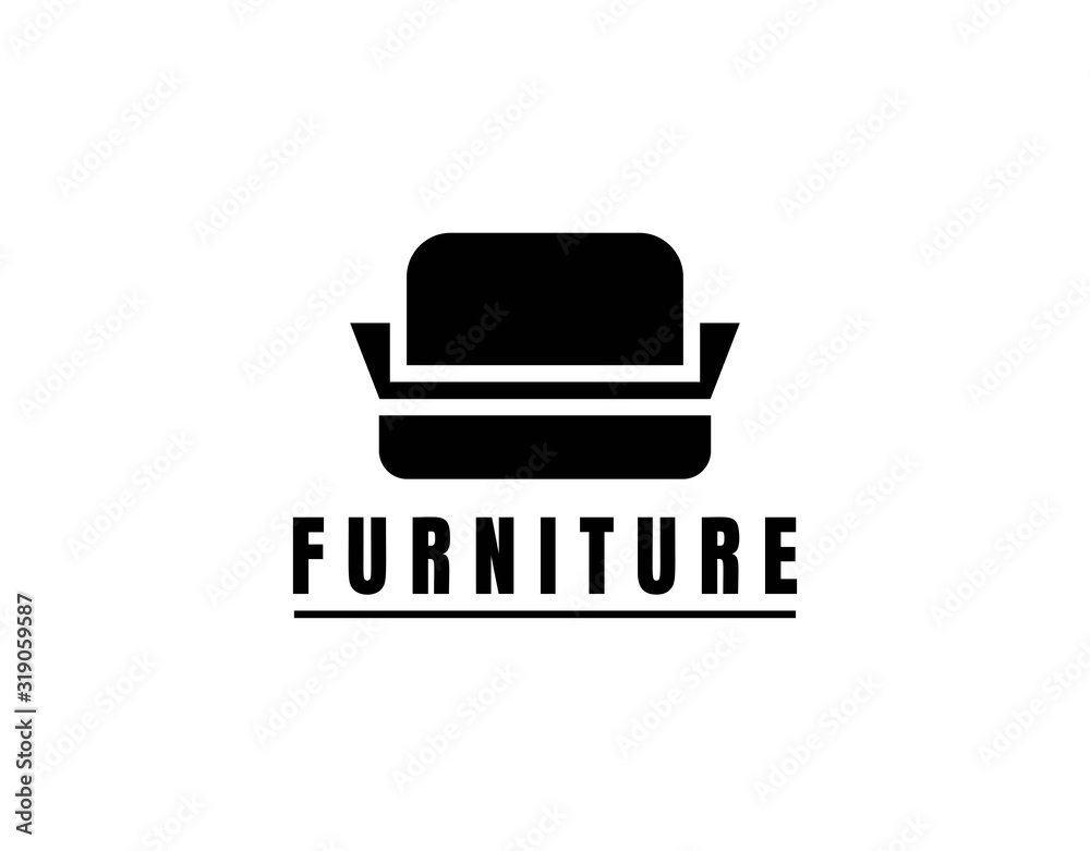 Unique Logo of Furniture with Monochrome Style. Design with Black Classic Chair Isolated on White Background. Suitable for Furniture Business Logo. Vector Illustration. Unique Logo of Furniture with Monochrome Style. Design with Black Classic Chair Isolated on White Background. Suitable for Furniture Business Logo. Vector Illustration.