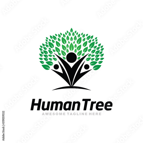 Human Tree Creative Logo Vector