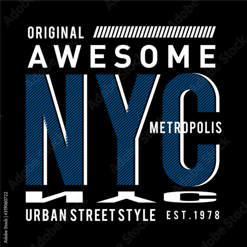 typography design new york city t-shirt graphic vector