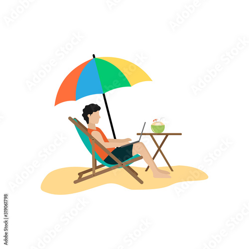 Freelance vector design on vacation