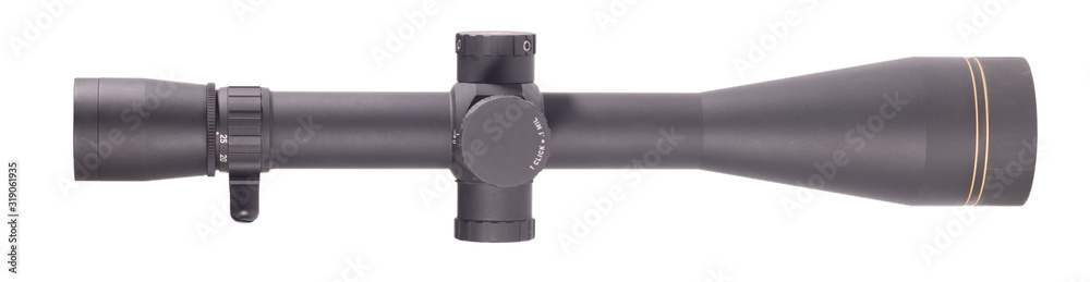 Horizontal Rifle Scope Isolated on White Background Horizontal Rifle Scope Isolated on White Background