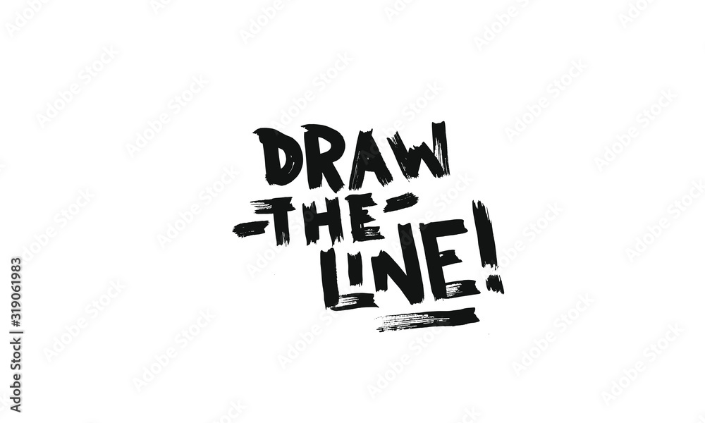 Draw the line lettering Draw the line lettering