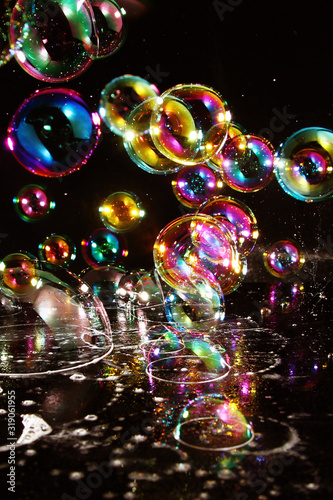 Colorful soap bubbles background