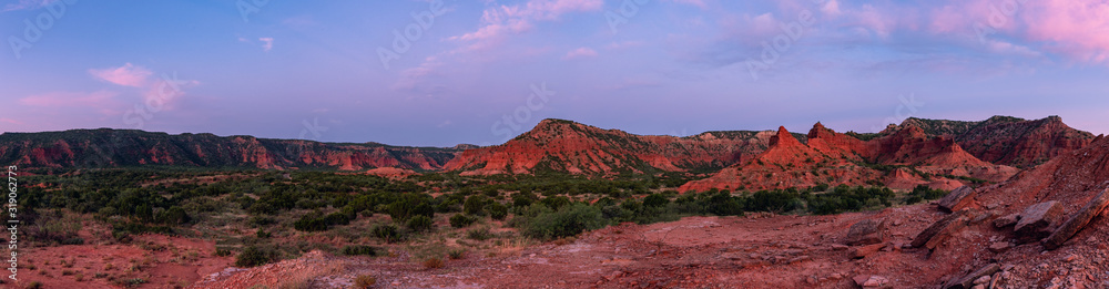 Sun Reflecting on Cliffs at Caprock Canyon Panorama Sun Reflecting on Cliffs at Caprock Canyon Panorama