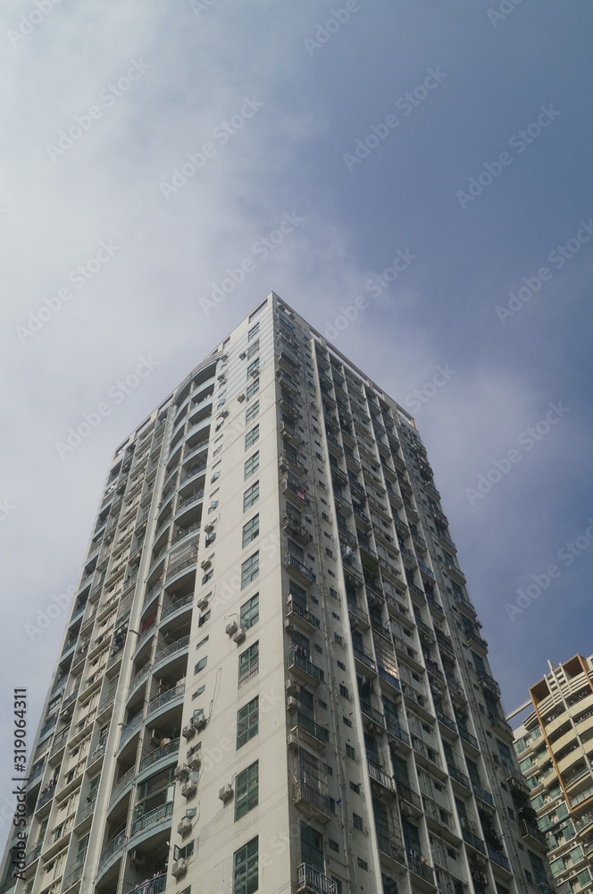 Residential building exterior, shenzhen, China.