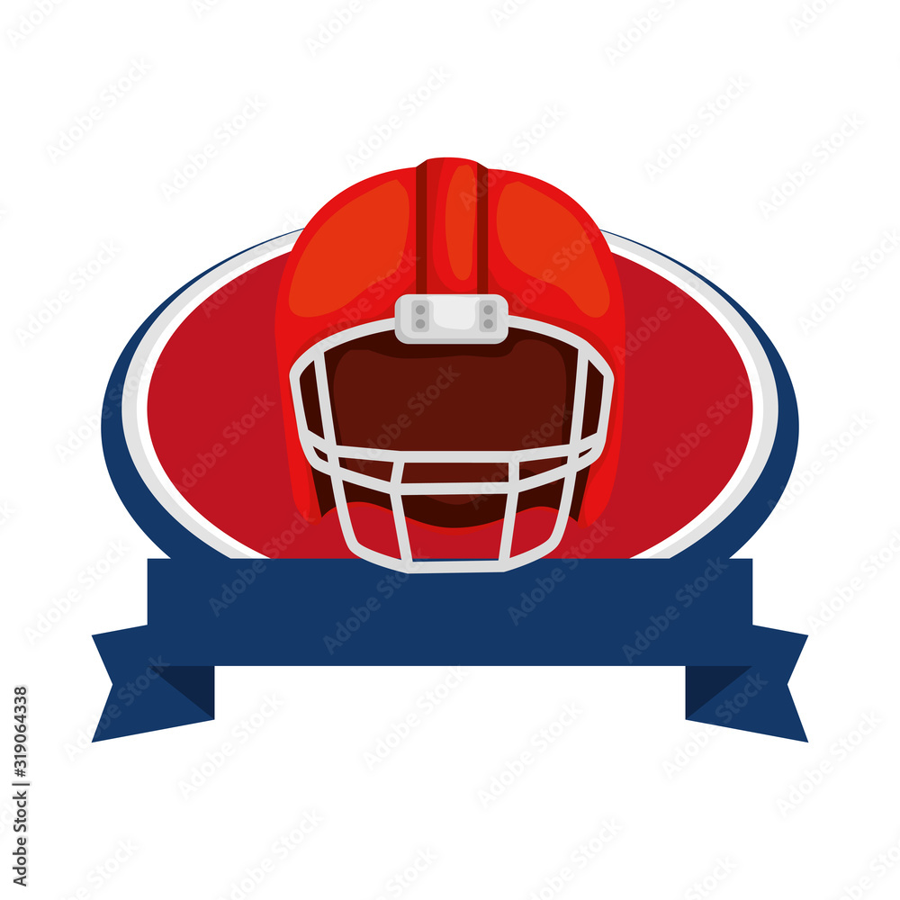 american football helmet with ribbon isolated icon american football helmet with ribbon isolated icon