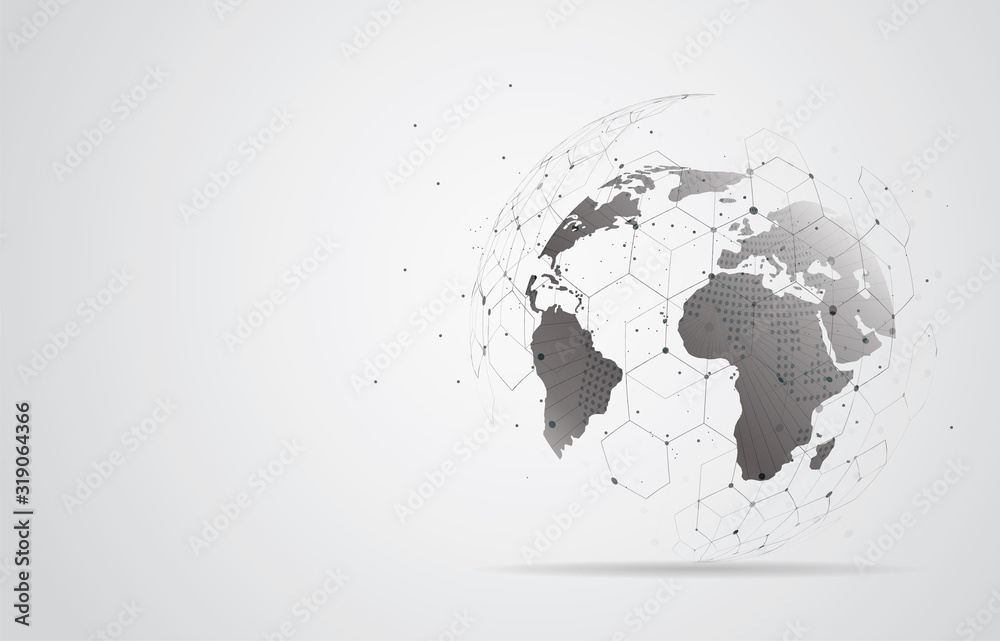 © royyimzy - Global network connection. World map point and line composition concept of global business. Vector Illustration © royyimzy - Global network connection. World map point and line composition concept of global business. Vector Illustration