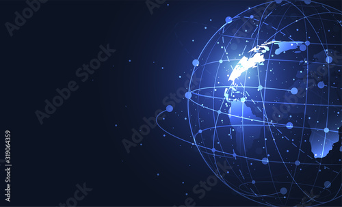 Global network connection. World map point and line composition concept of global business. Vector Illustration