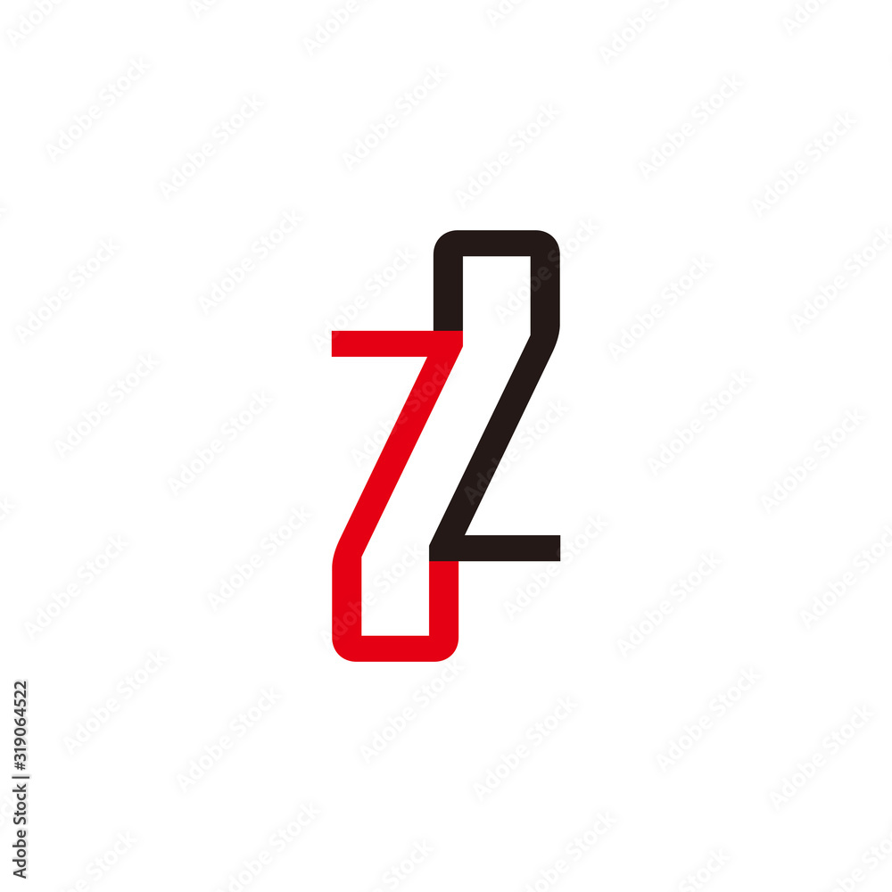 number 72 symbol simple geometric line logo vector number 72 symbol simple geometric line logo vector