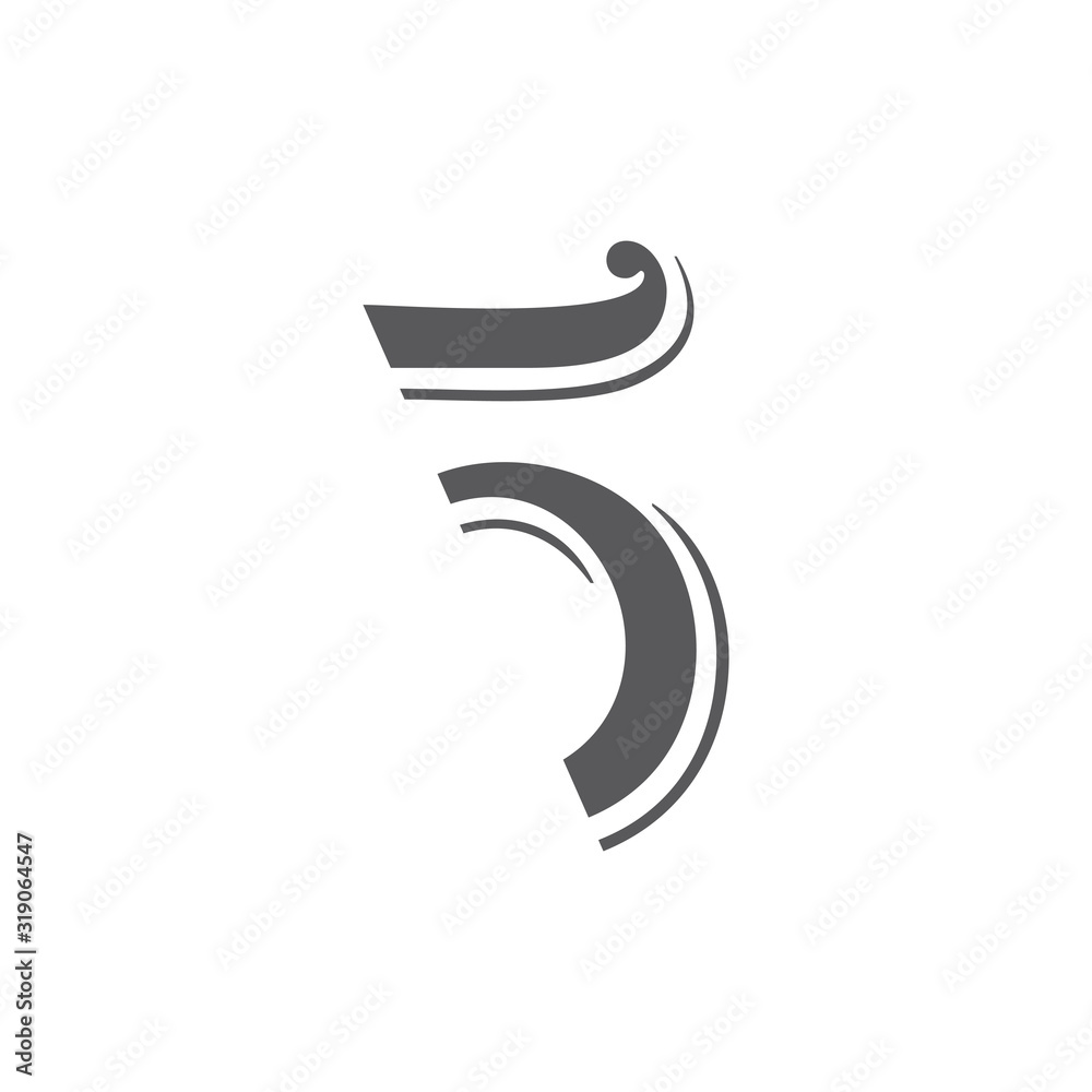 letter s number 5 symbol slice curves design logo vector letter s number 5 symbol slice curves design logo vector