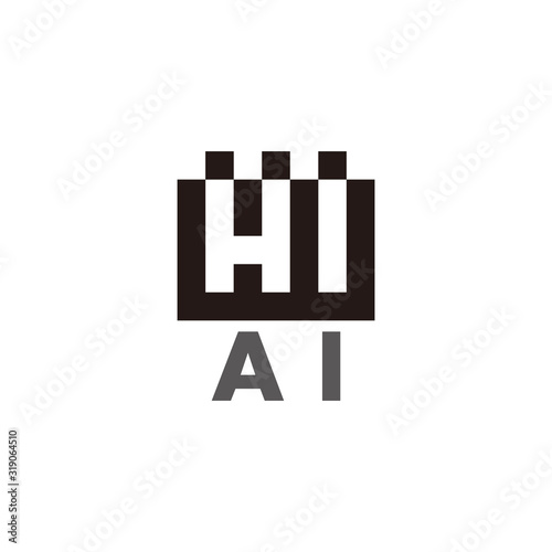 letter ai symbol geometric square logo vector