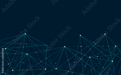 Connect lines and dots. Internet connection. Abstract sense of science and graphic design. Banner template for technology background. Vector illustration