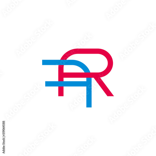 letter rf linked colorful design symbol logo vector