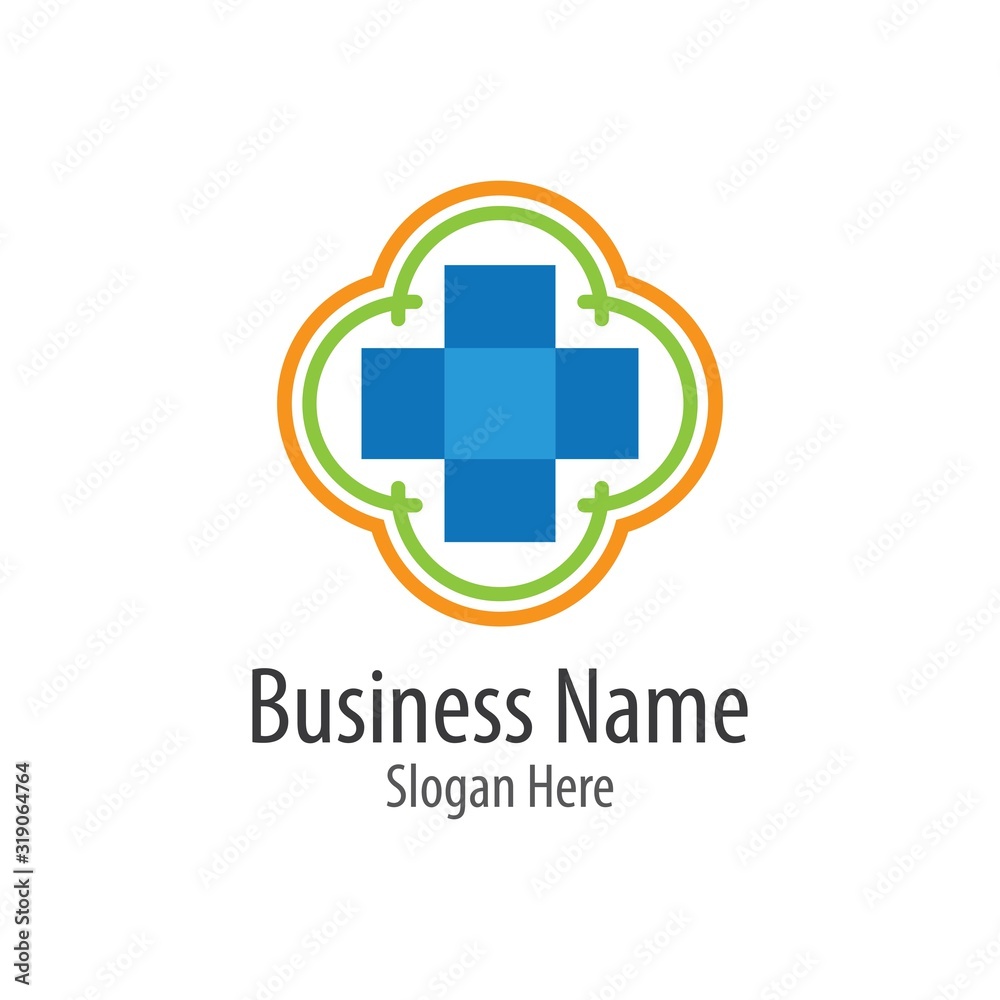 Obraz premium Medical cross logo vector icon