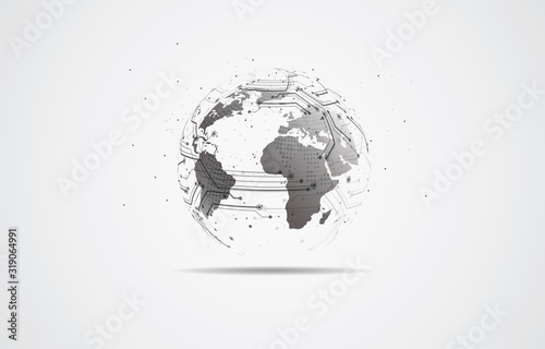 Global network connection. World map point and line composition concept of global business. Vector Illustration