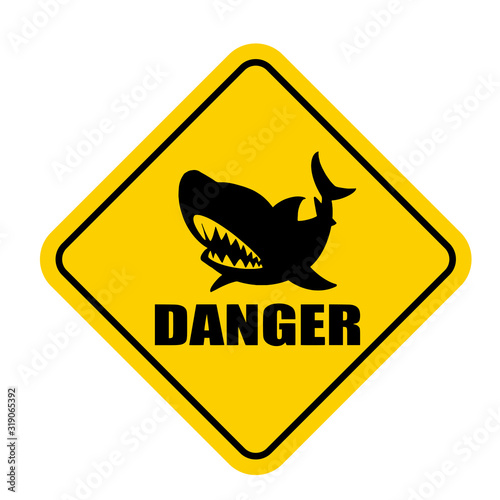 サメ注意の標識「DANGER」英語版