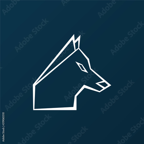 Abstract Dog Icon design - VECTOR