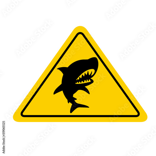 サメ注意の標識