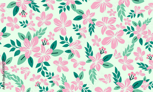 Floral pattern decoration background for Valentine card  with leaf and flower elegant design.