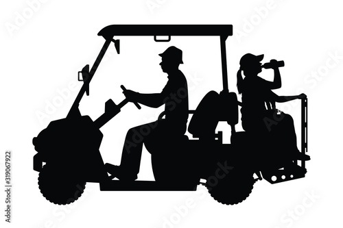 Golf car silhouette vector