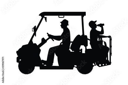 Golf car silhouette vector