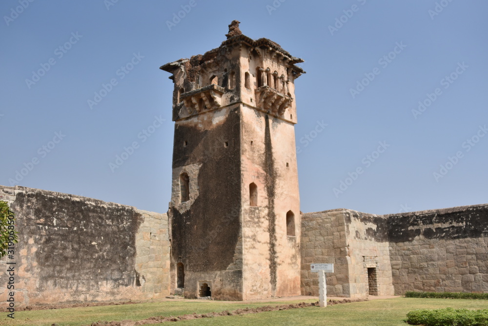 Watch tower at Lotus Mahal, Hampi, Karnataka, India