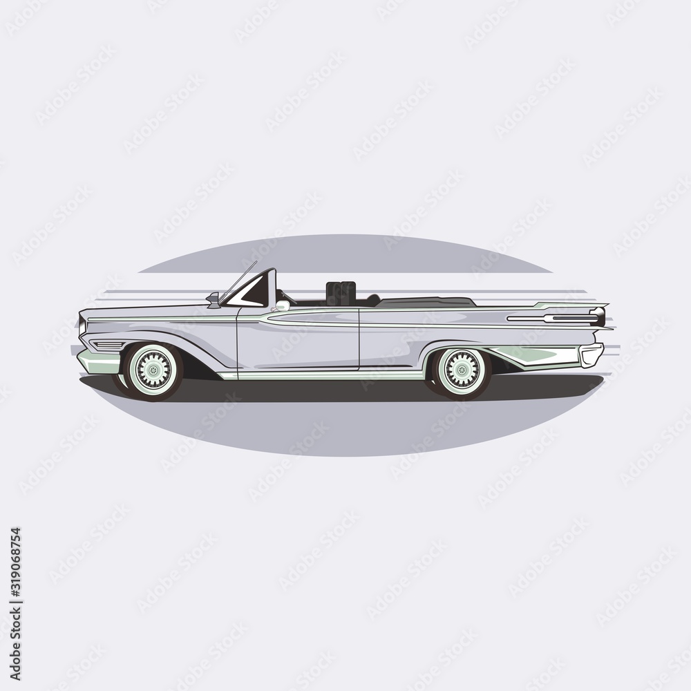 Cartoon vector illustration vintage retro car classic