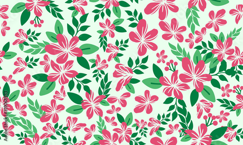 Antique flower pattern background for valentine, with leaf and floral seamless design.