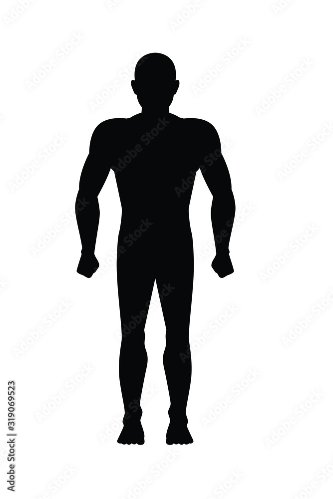 Standing man body silhouette vector