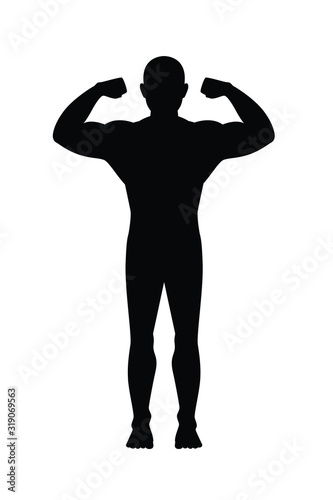 Standing man body silhouette vector