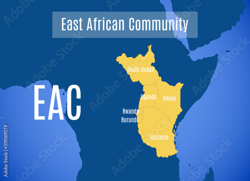 Vector map of the East African Community (EAC)