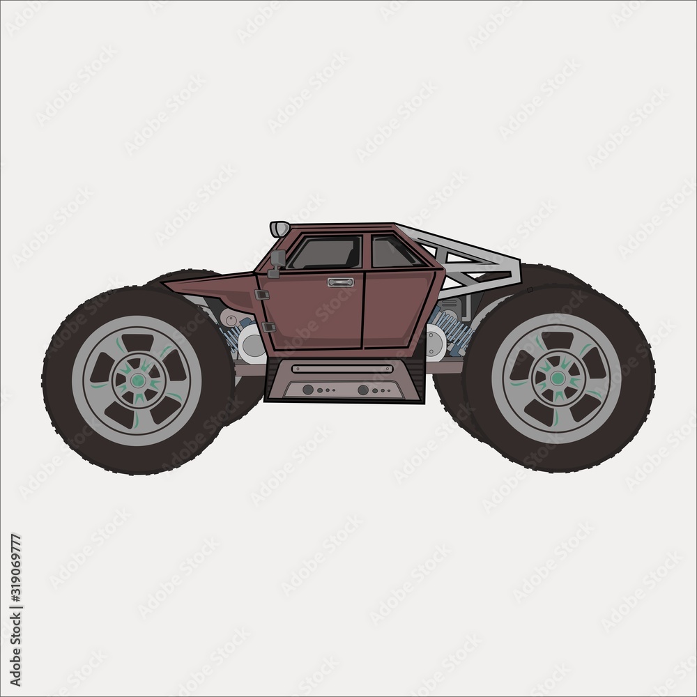 vector illustration RC car,rock crawler