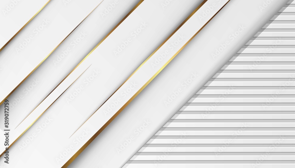 Fototapeta premium luxury golden light lines with white gray background