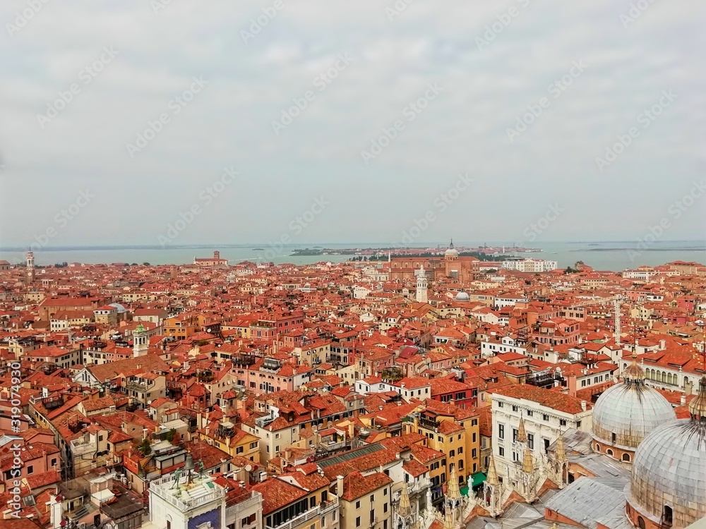 panoramic view of one part of the city from the height of St. Mark's tower,