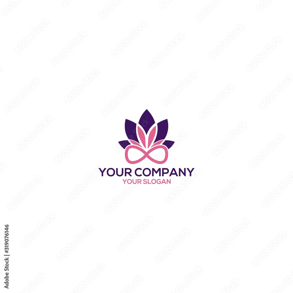 Infinity Lotus Logo Design Vector