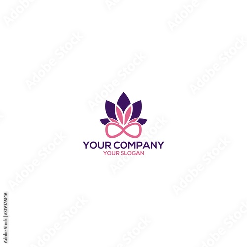 Infinity Lotus Logo Design Vector