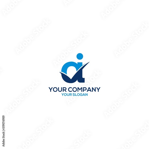 AI Checklist Logo Design Vector