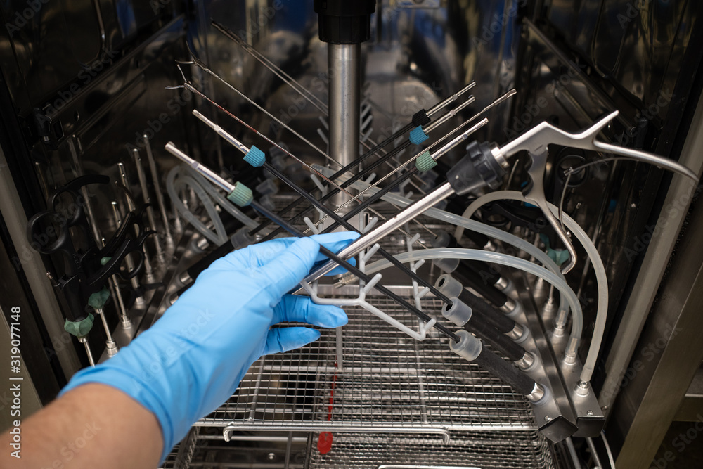 in a central sterilization department, the instruments used for an