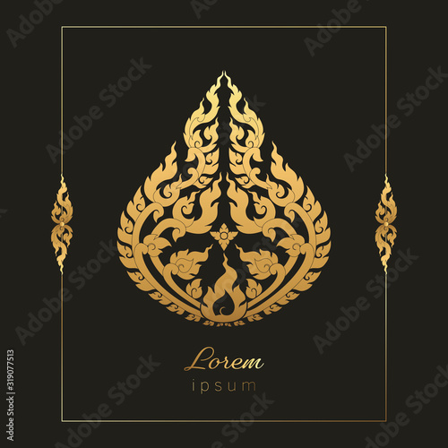 Thai luxury vintage golden pattern design for logo, label, icon ,brand for your product or packaging, vector illustration
