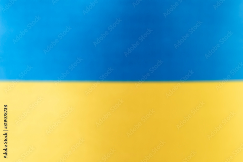 Ukraine flag blurred. Texture or background. Copy space