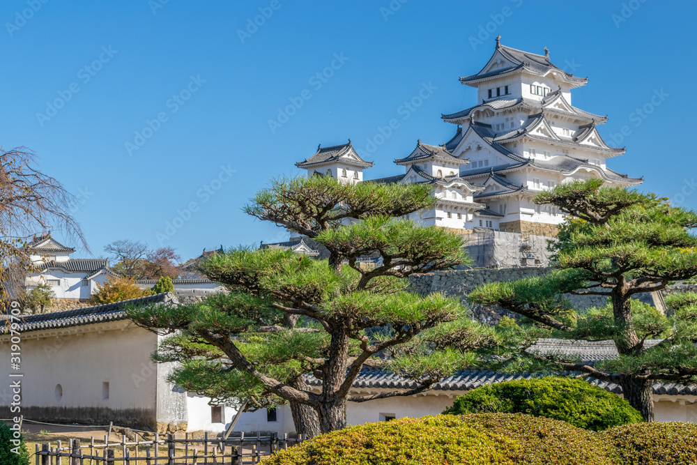 Himeji castle in the autumn day. Japan