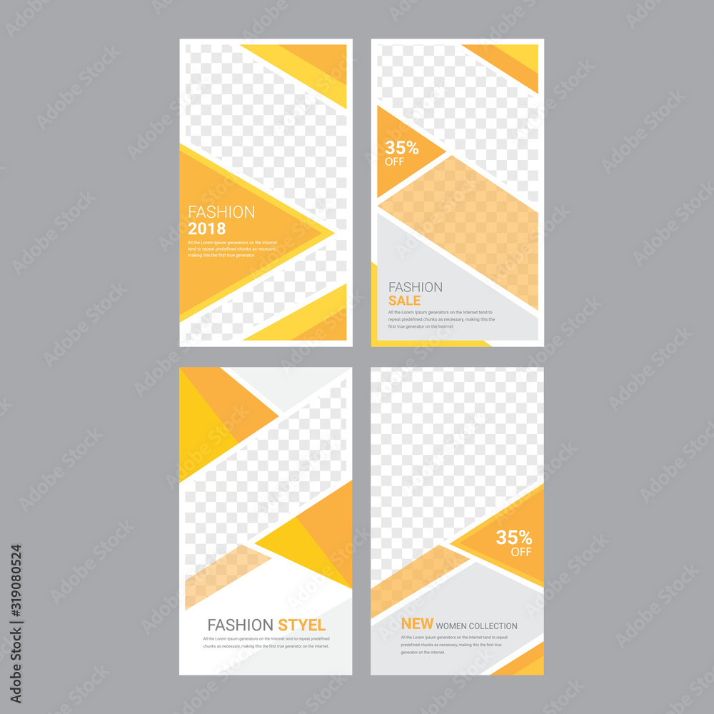 Fototapeta premium Social media instagram stories and feed post banner bundle