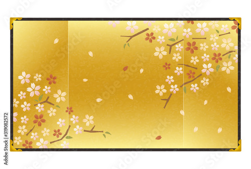Cherry Blossom Gold Screen