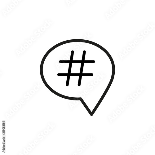 Simple hashtag line icon.